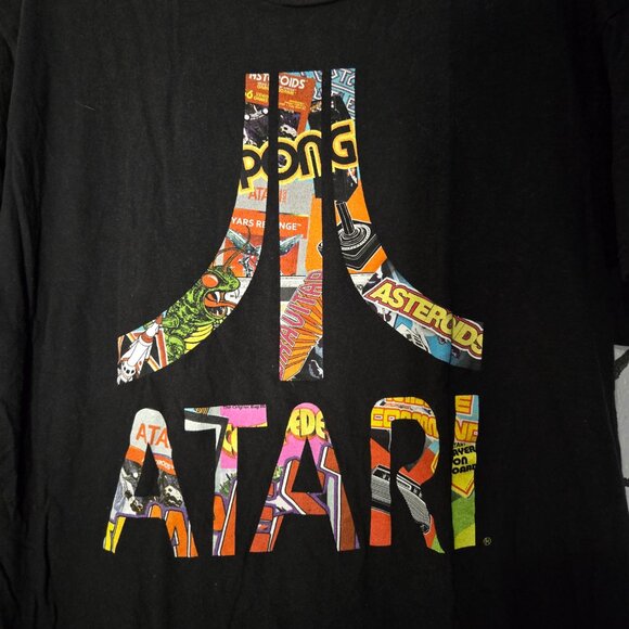 Atari Logo Short Sleeve Black T-Shirt, 2X - Picture 2 of 4